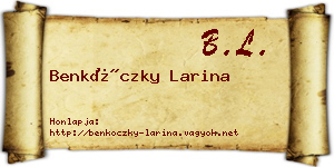 Benkóczky Larina névjegykártya